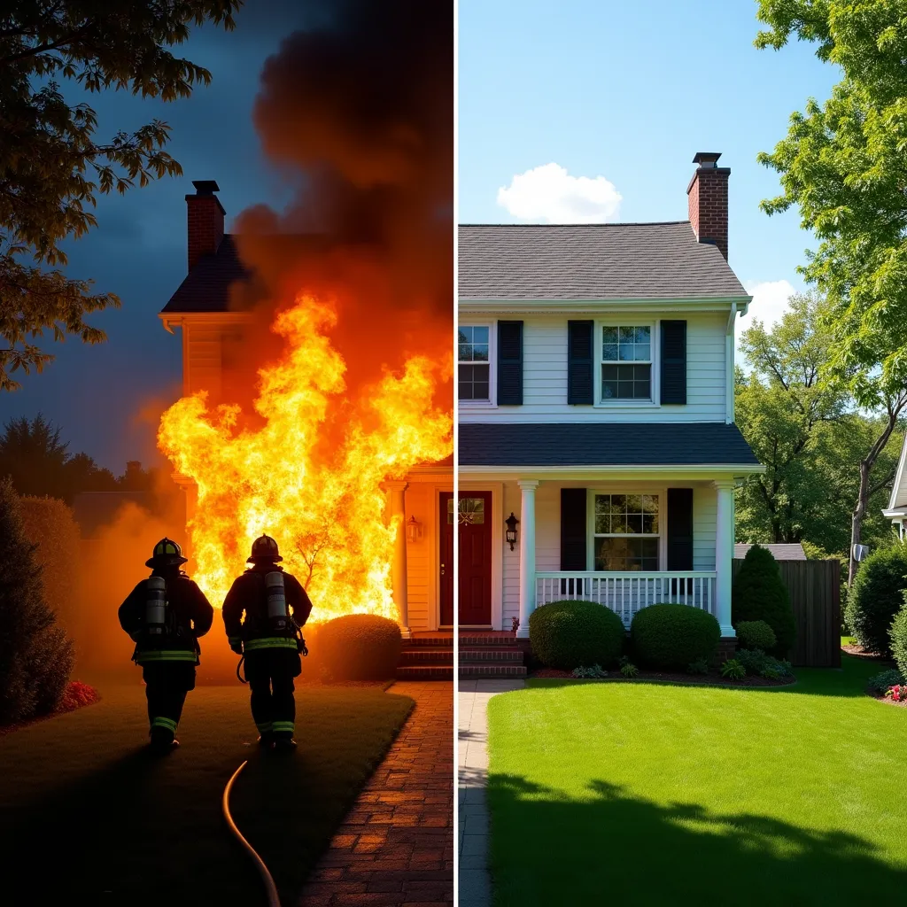 House fire damage and full restoration